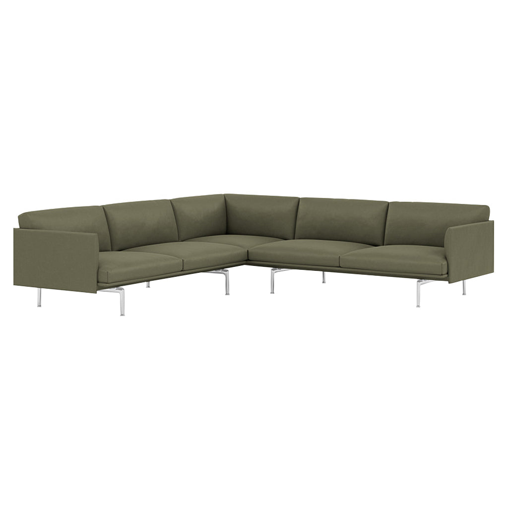 Outline Corner Sofa: Polished Aluminum