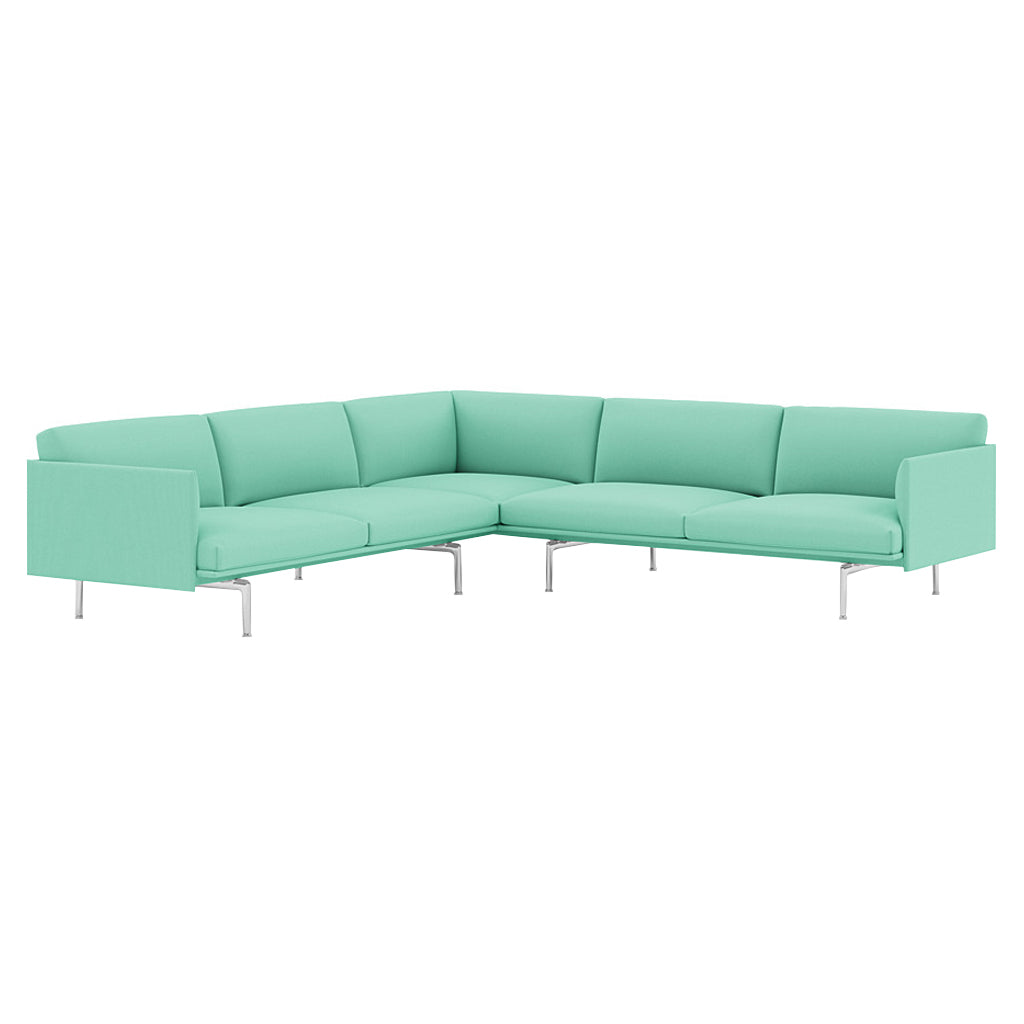 Outline Corner Sofa: Polished Aluminum