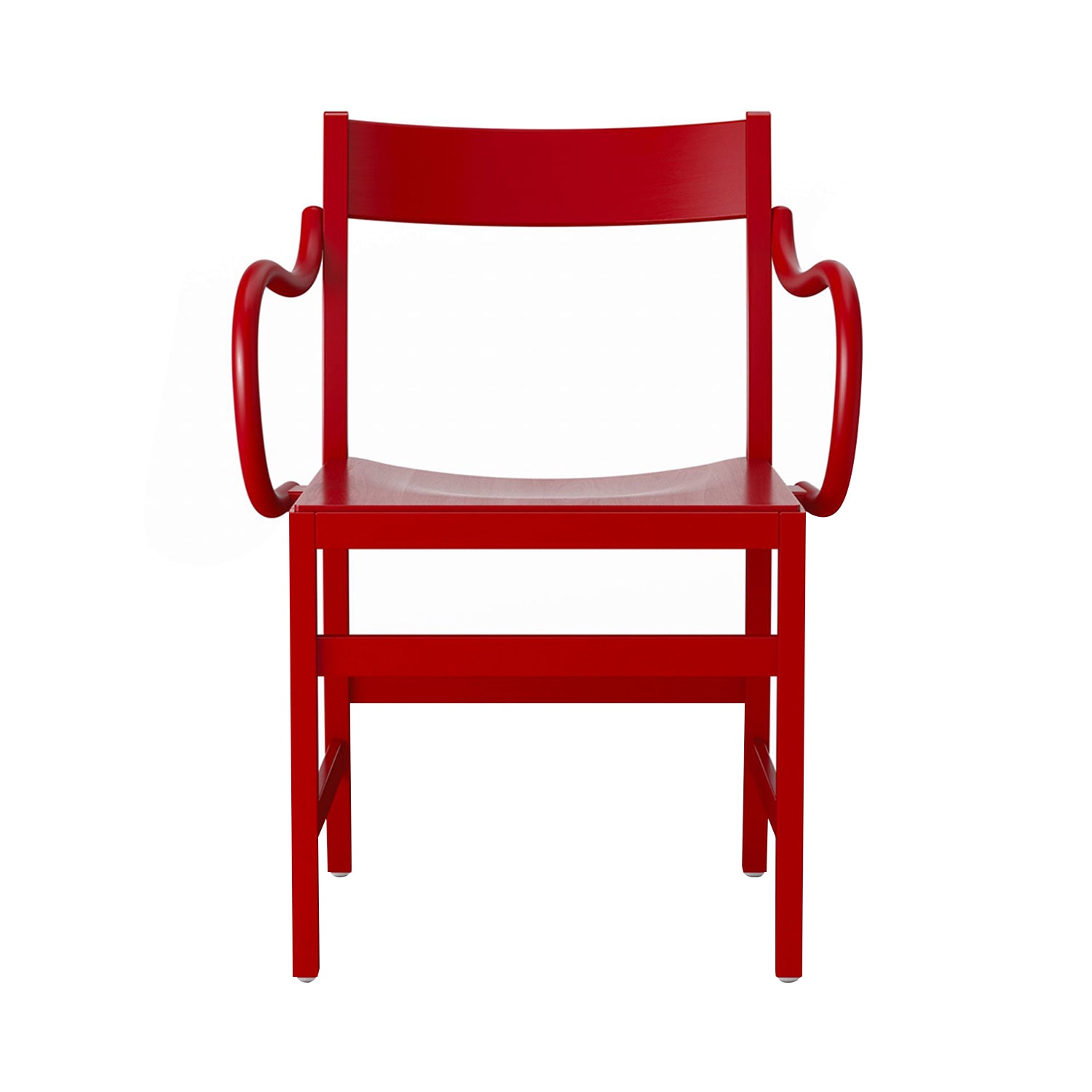 Waiter XL Armchair: Red Lacquered Beech
