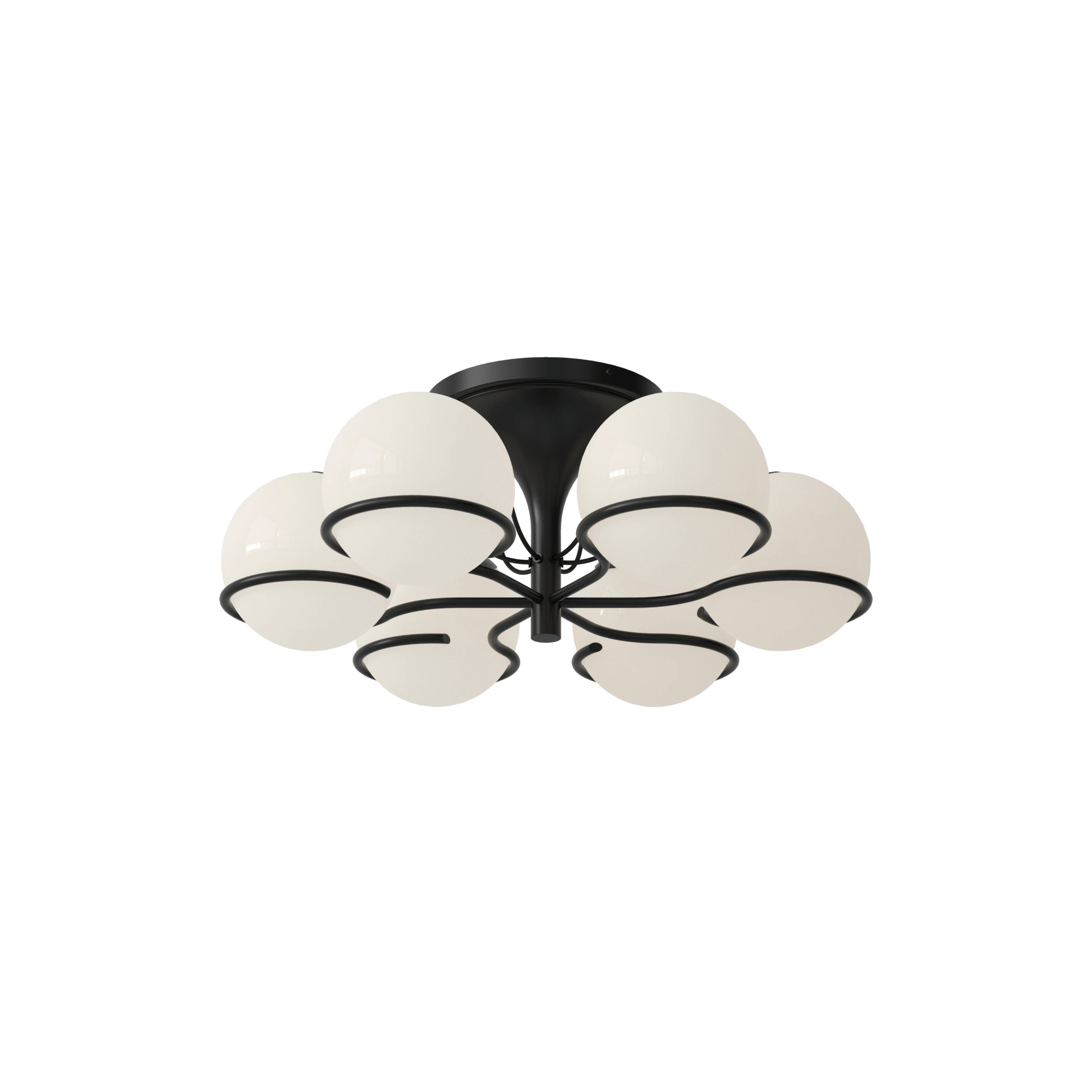 Model 2042 Ceiling Lamp: Black + 6