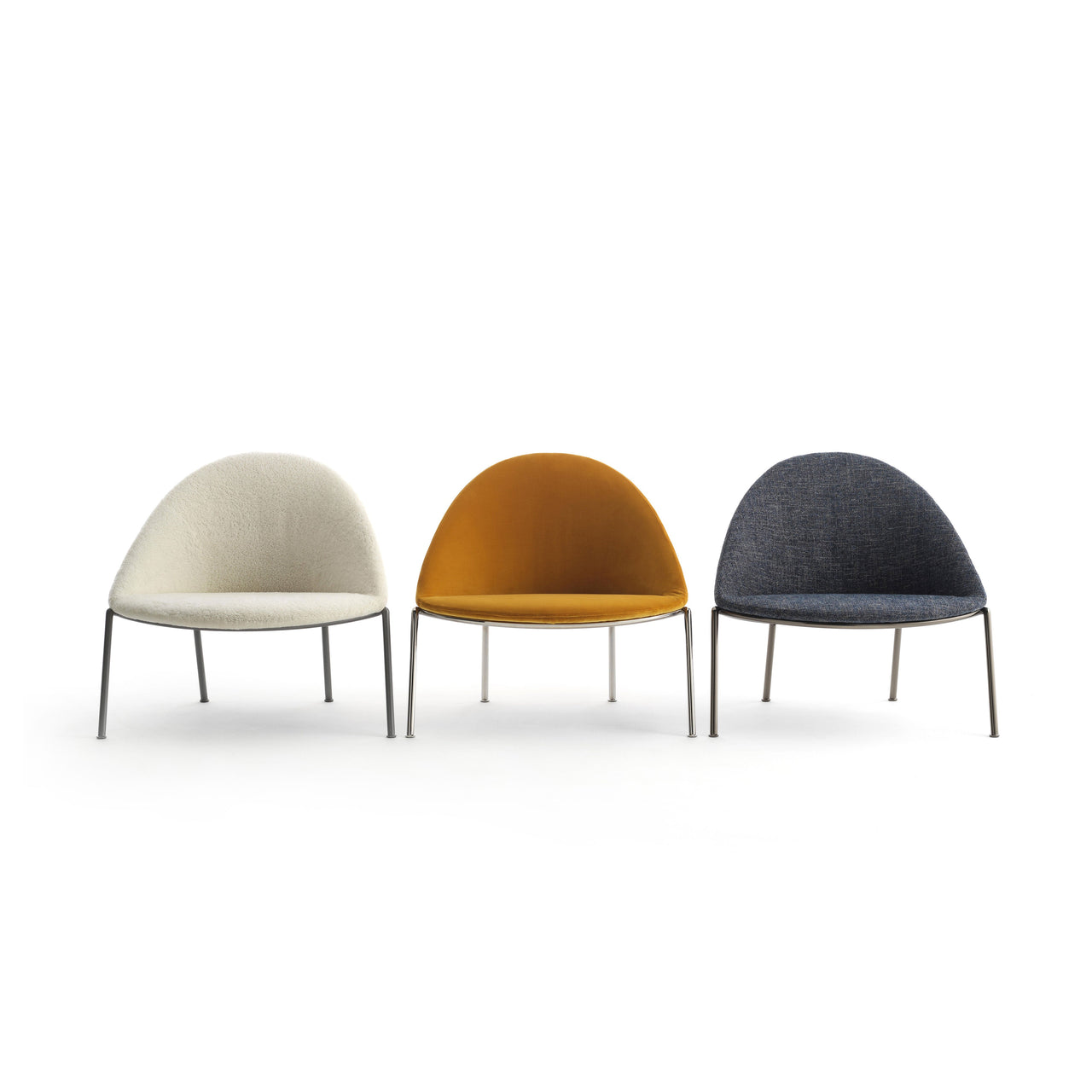 Circa Lounge Chair: Without Armrest + Chrome + Matte Black