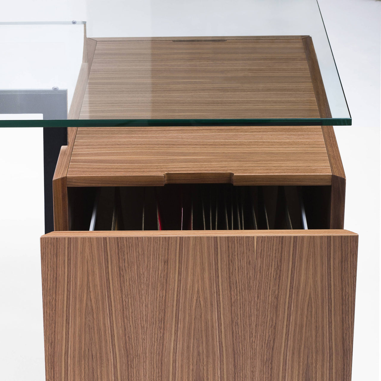 Homework 2 Desk: Double Drawer Left and File Drawer Right with Glass Top