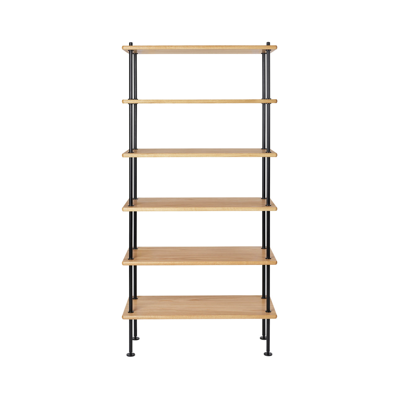 BM0253-3 Shelving System: Black + Oiled Oak