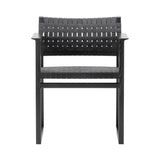 BM62 + BM61 Chair: Linen Webbing + With Arm + Black Lacquered Oak + Black