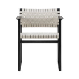 BM62 + BM61 Chair: Linen Webbing + With Arm + Black Lacquered Oak + Natural