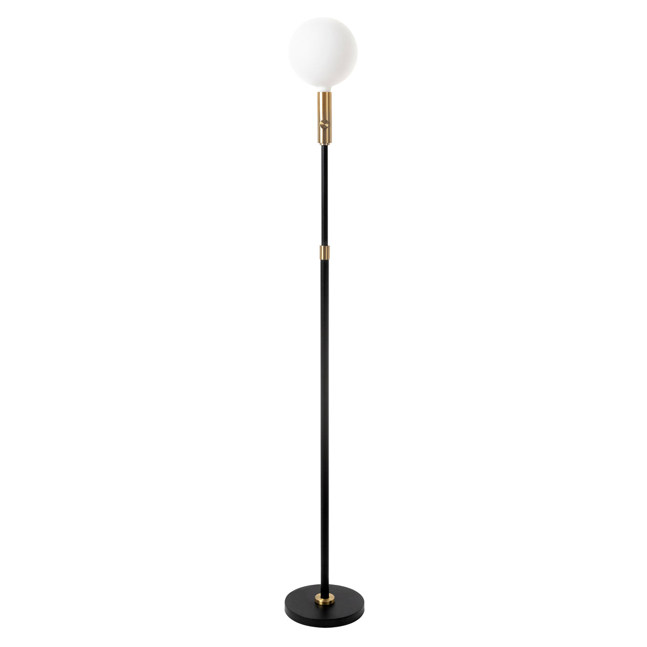 Poise Adjustable Floor Lamp with Sphere V LED Bulb: Brass