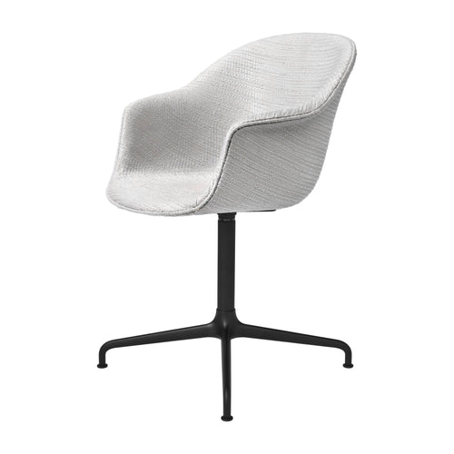 Bat Meeting Chair: 4-Star Base + Full Upholstery + Black Semi Matte