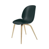Beetle Dining Chair: Wood Base + Dark Green + Oak