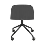 Visu Wide Chair: Swivel Base with Castors + Black