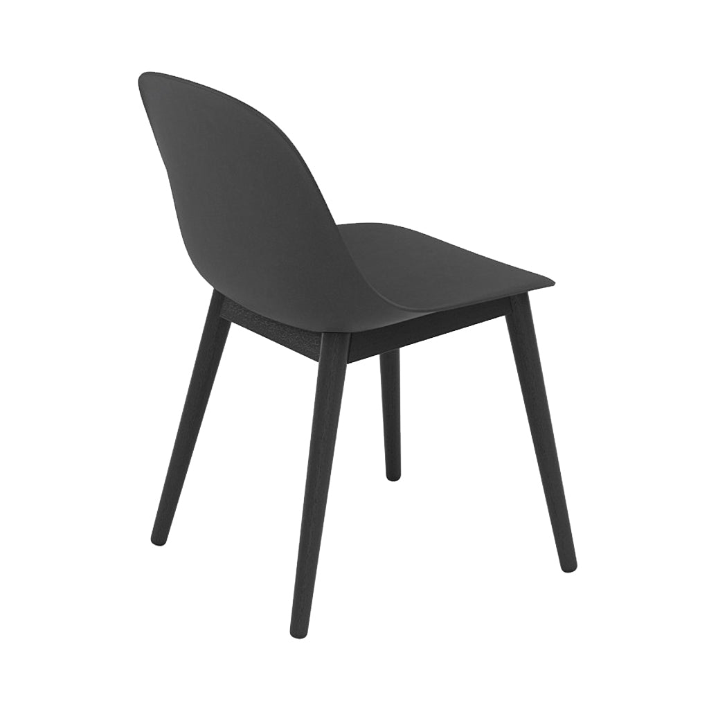 Fiber Side Chair: Wood Base + Recycled Shell + Black