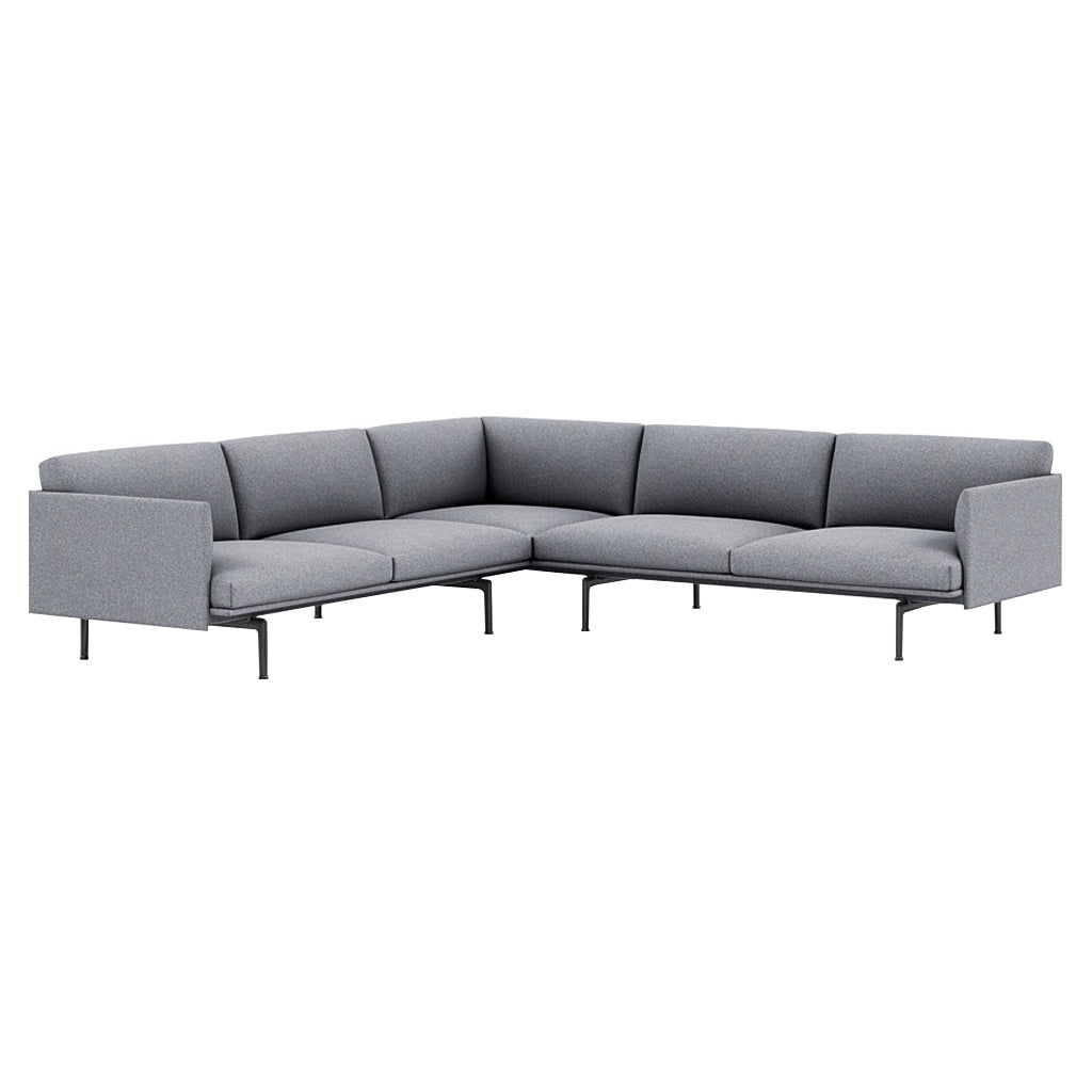 Outline Corner Sofa: Black