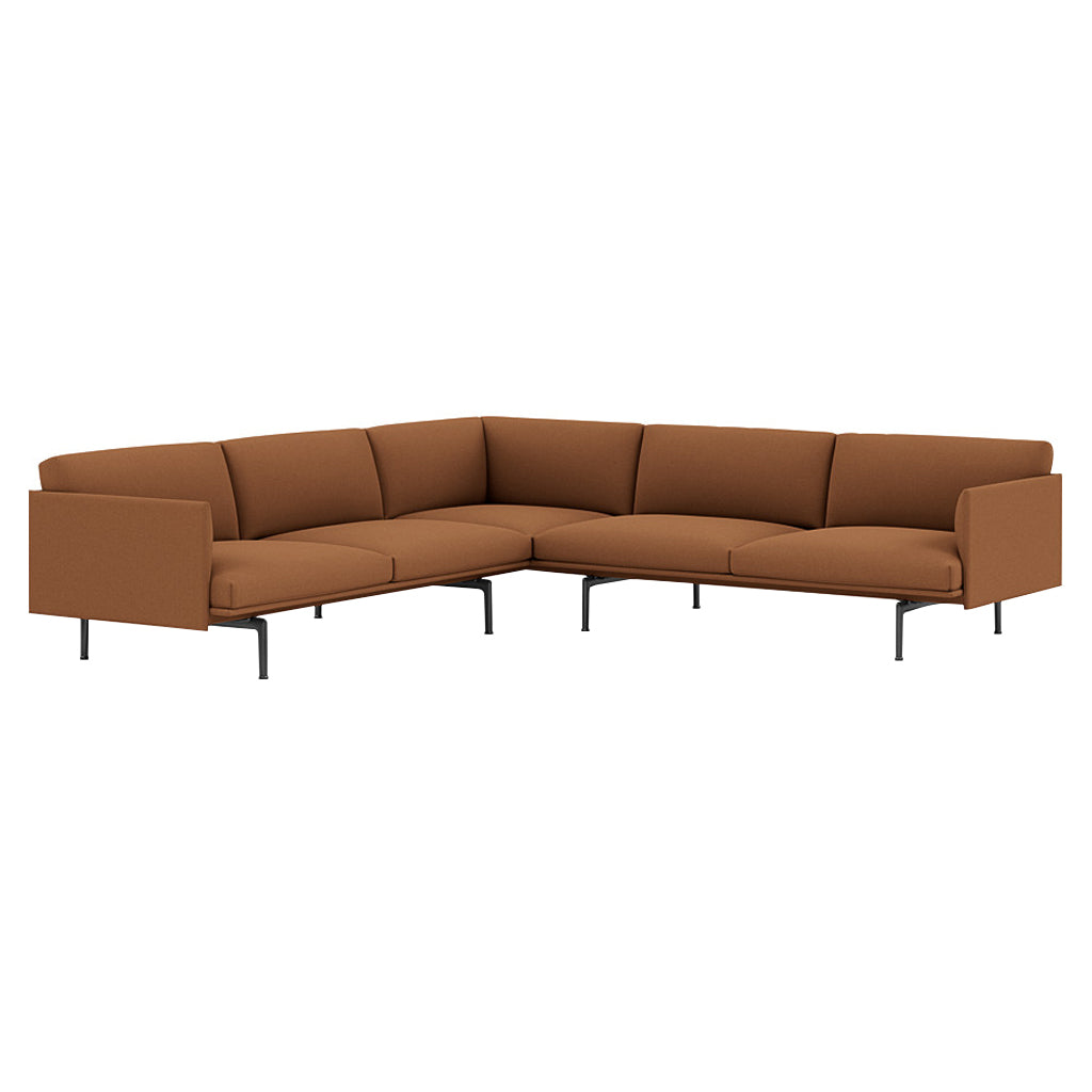 Outline Corner Sofa: Black