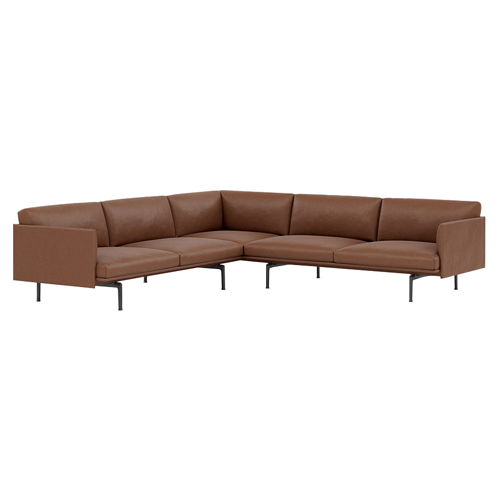 Outline Corner Sofa: Black