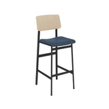 Loft Counter Stool: Upholstered + Black + Oak
