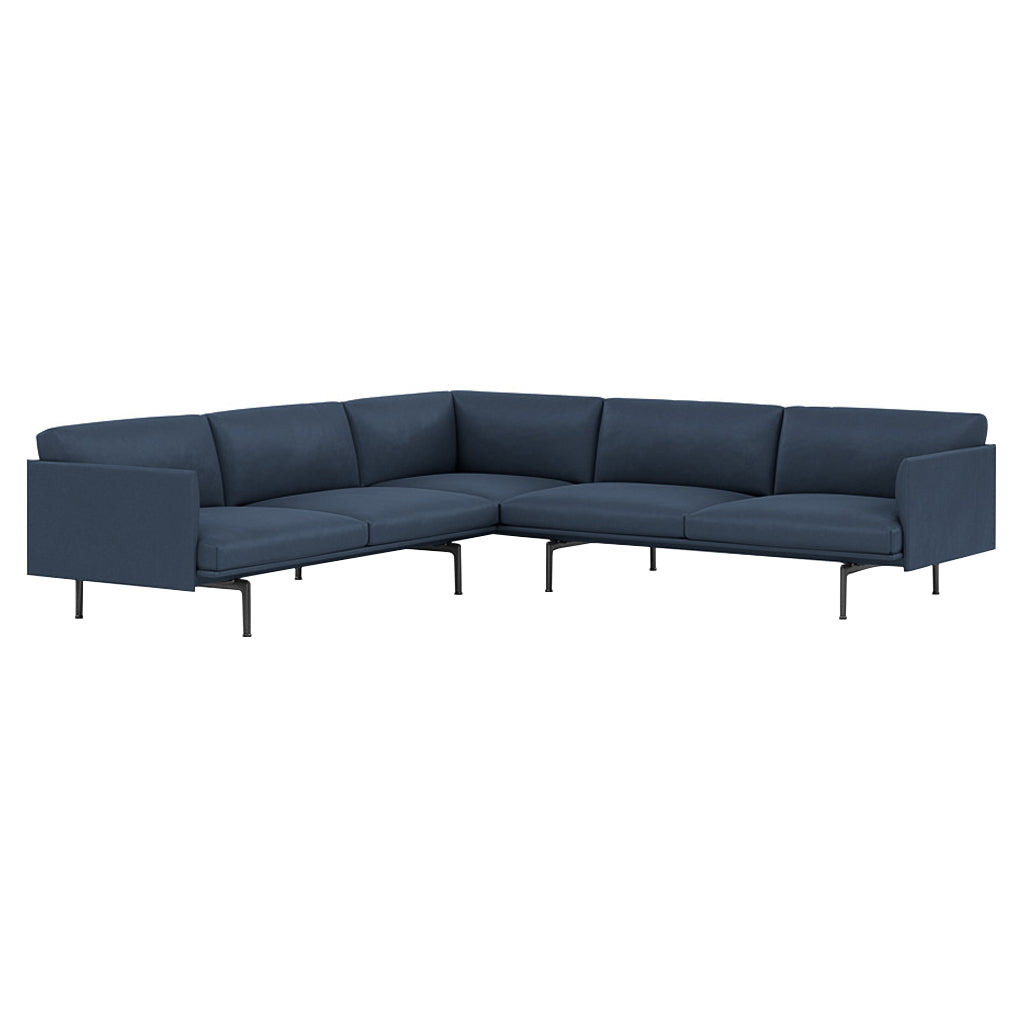 Outline Corner Sofa: Black
