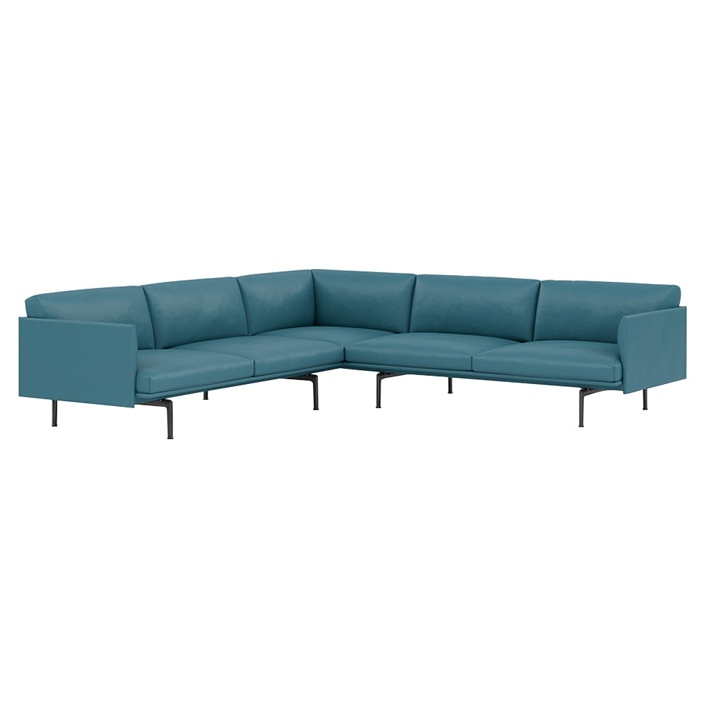 Outline Corner Sofa: Black