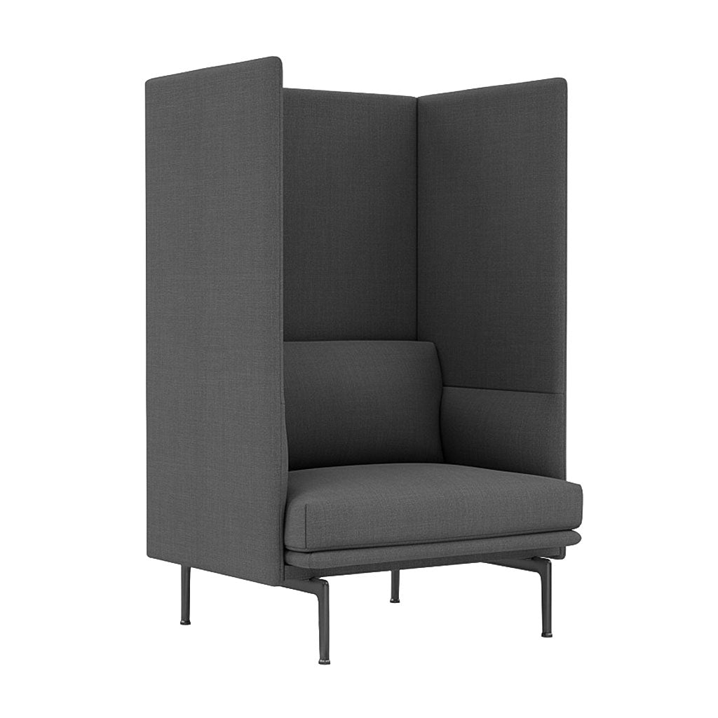 Outline Highback 1-Seater Sofa: Black + Remix 163