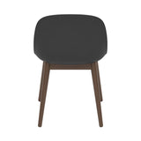 Fiber Side Chair: Wood Base + Recycled Shell + Black + Stained Dark Brown