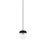 Acorn Pendant: Black + Polished Steel + Black (Plug-in)