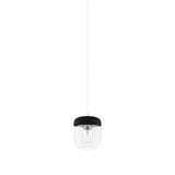 Acorn Pendant: Black + Polished Steel + White (Plug-in)