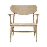 CH22 Lounge Chair: Natural + Soaped Oak + Without Cushion