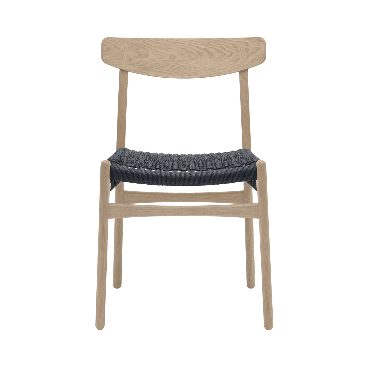 CH23 Dining Chair: Black + Soaped Oak + Without Cushion