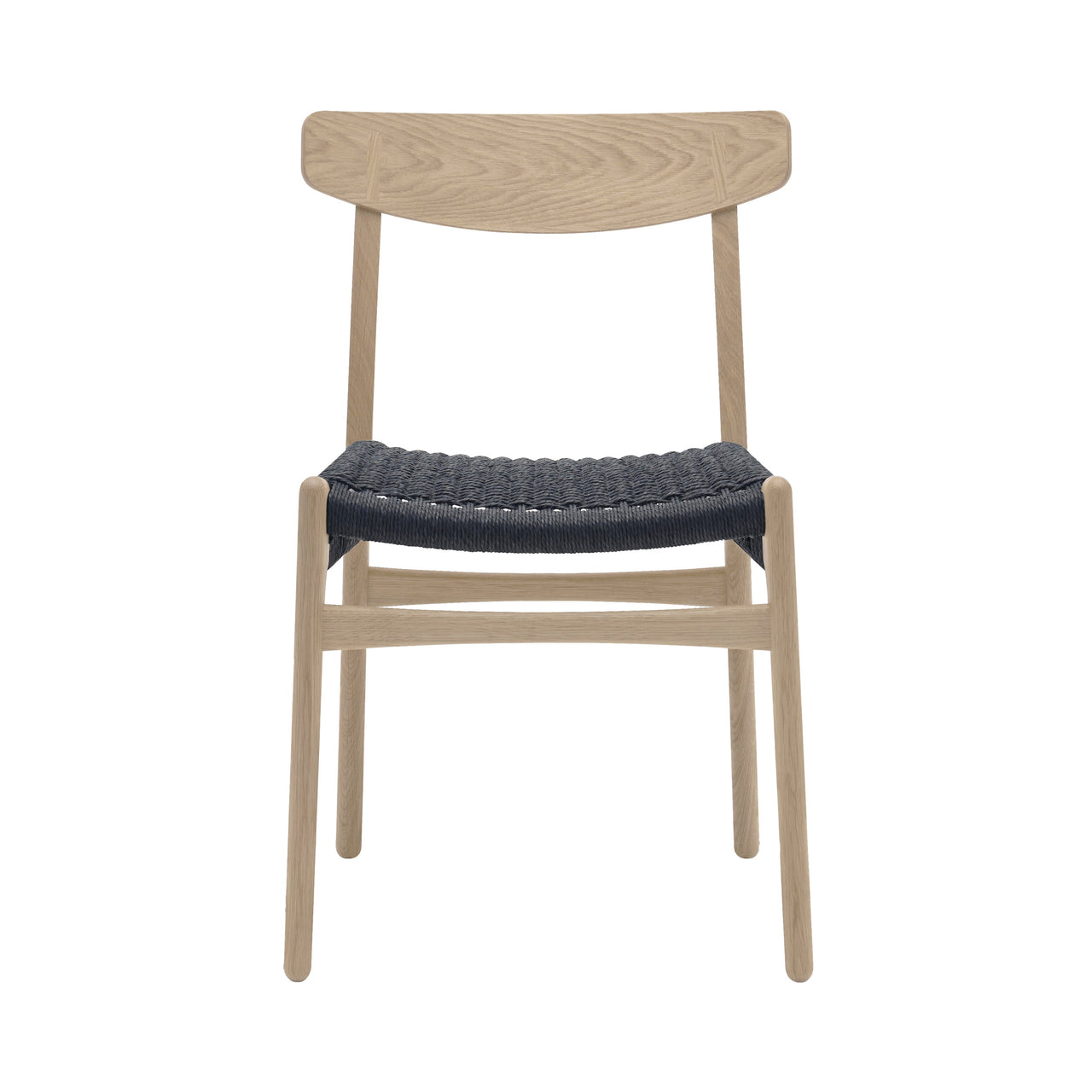CH23 Dining Chair: Black + Soaped Oak + Without Cushion