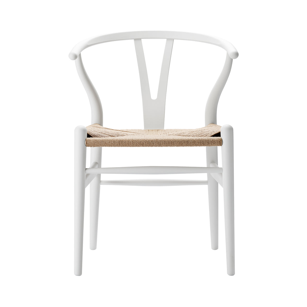 CH24 Wishbone Chair: Natural + Natural White Beech