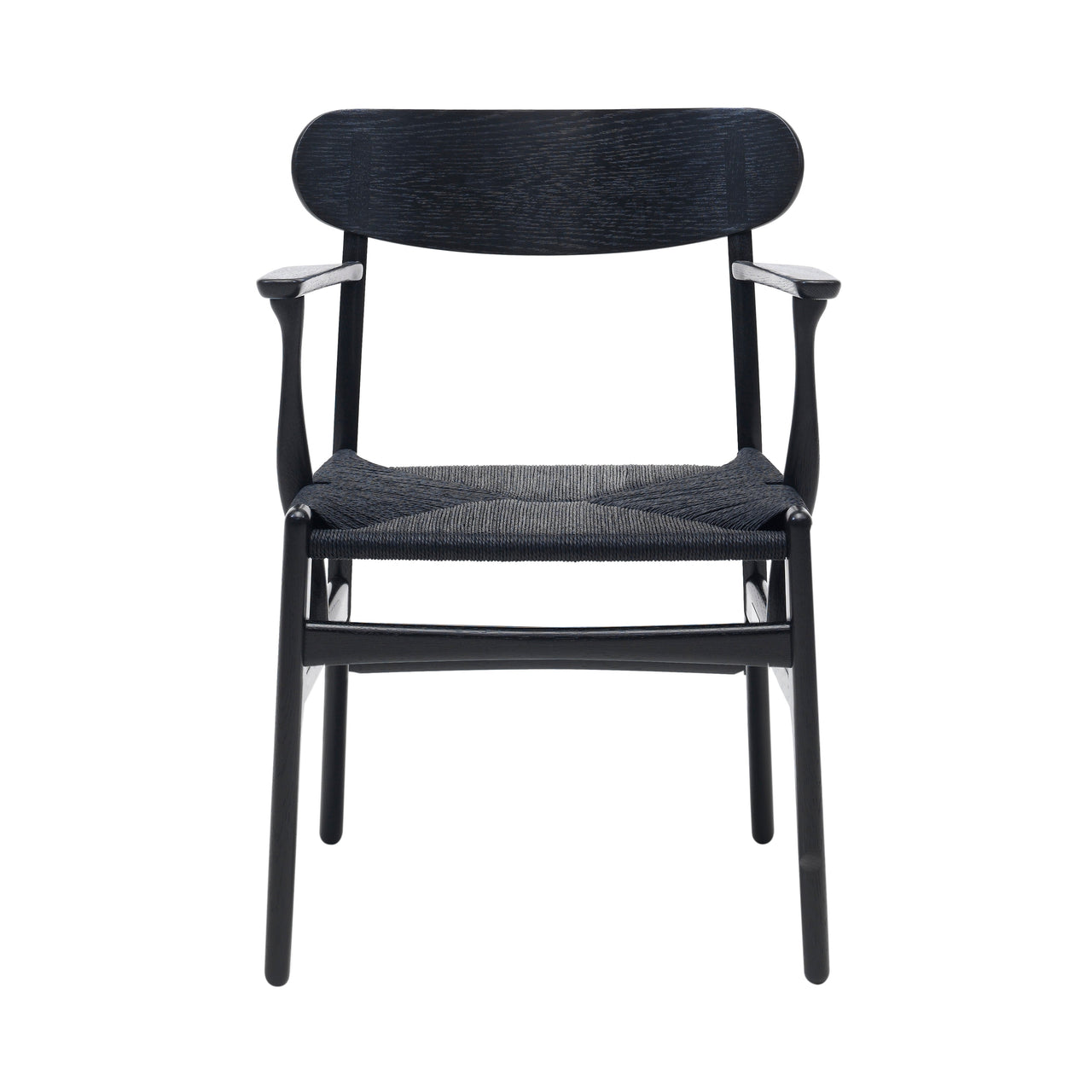 CH26 Dining Chair: Black + Black Oak