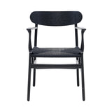 CH26 Dining Chair: Black + Black Oak