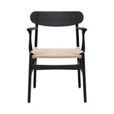 CH26 Dining Chair: Natural + Black Oak + Without Cushion