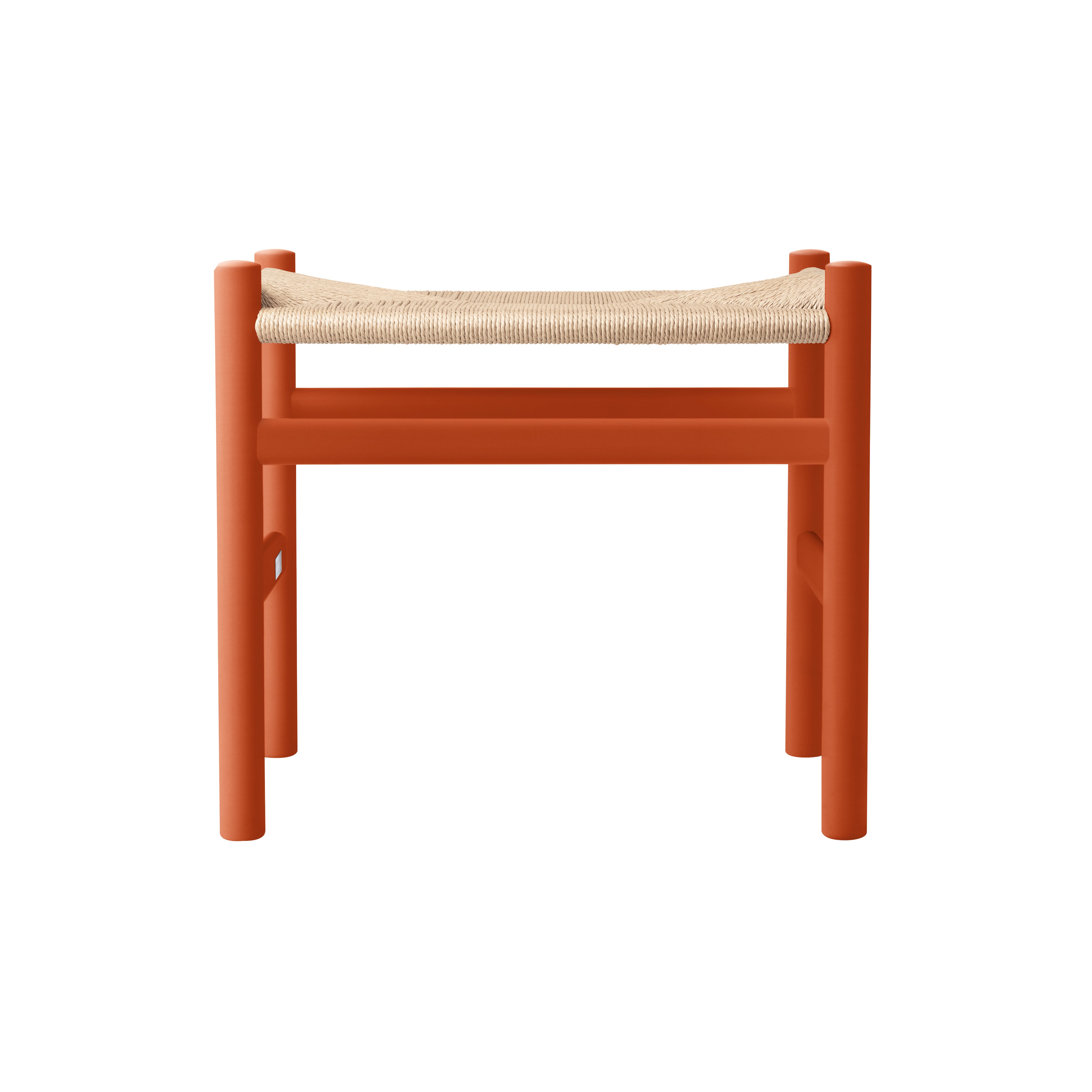 CH53 Footstool: Low + Natural + Orange Red Beech