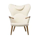 CH78 Mama Bear Lounge Chair: Oiled Walnut + With Neck Pillow