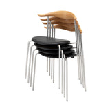 CH88P Dining Chair: Stainless Steel + Oak