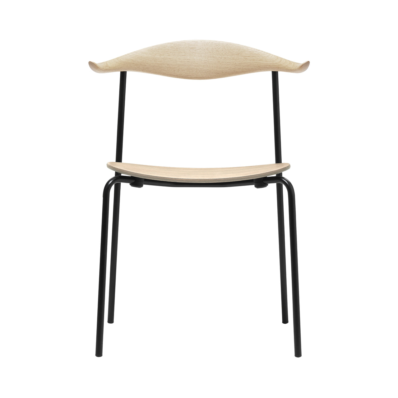 CH88T Dining Chair: Black Powder-Coated Steel + Soaped Oak