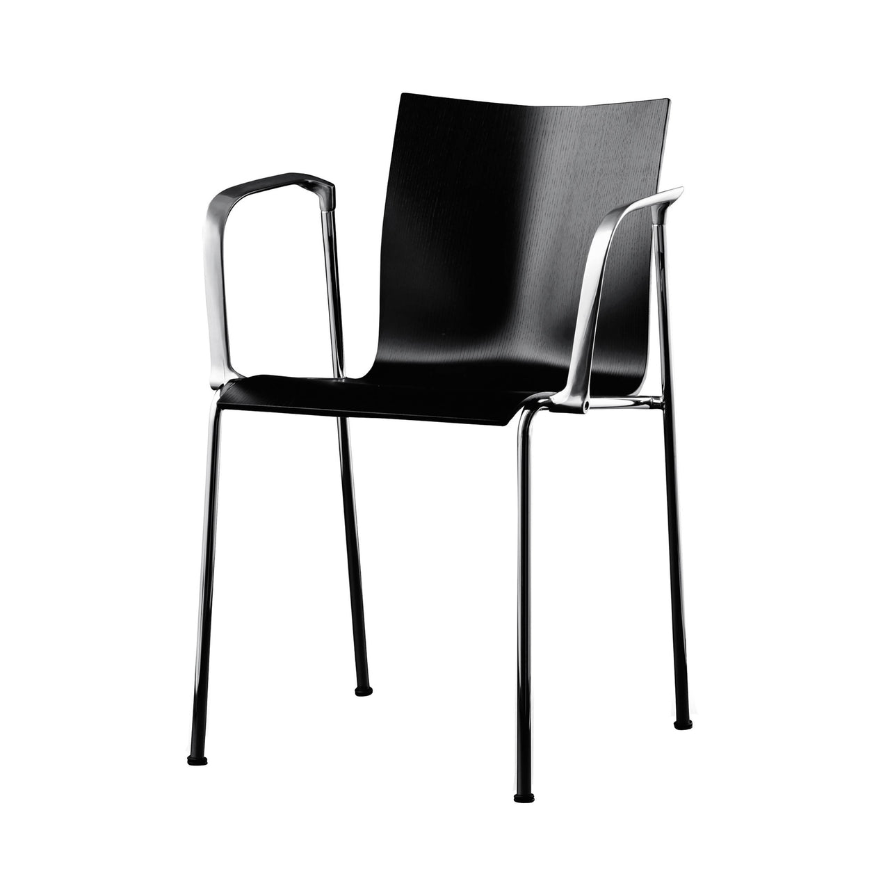 Chairik 109 Armchair: 4 Legs + Stacking + Melamine - Black