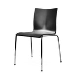 Chairik XL 121 Chair: 4-Legs + Black + Polished Chrome