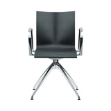 Chairik XL 137 Armchair: 4-Star Base + Black Plastic + Aluminium