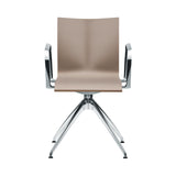 Chairik XL 137 Armchair: 4-Star Base + Pur - Light Brown + Aluminium