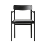 Post Armchair: Seat Upholstered + Black Lacquered Oak