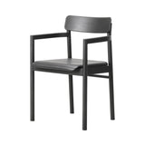 Post ArmChair: Seat Upholstered + Black Lacquered Oak
