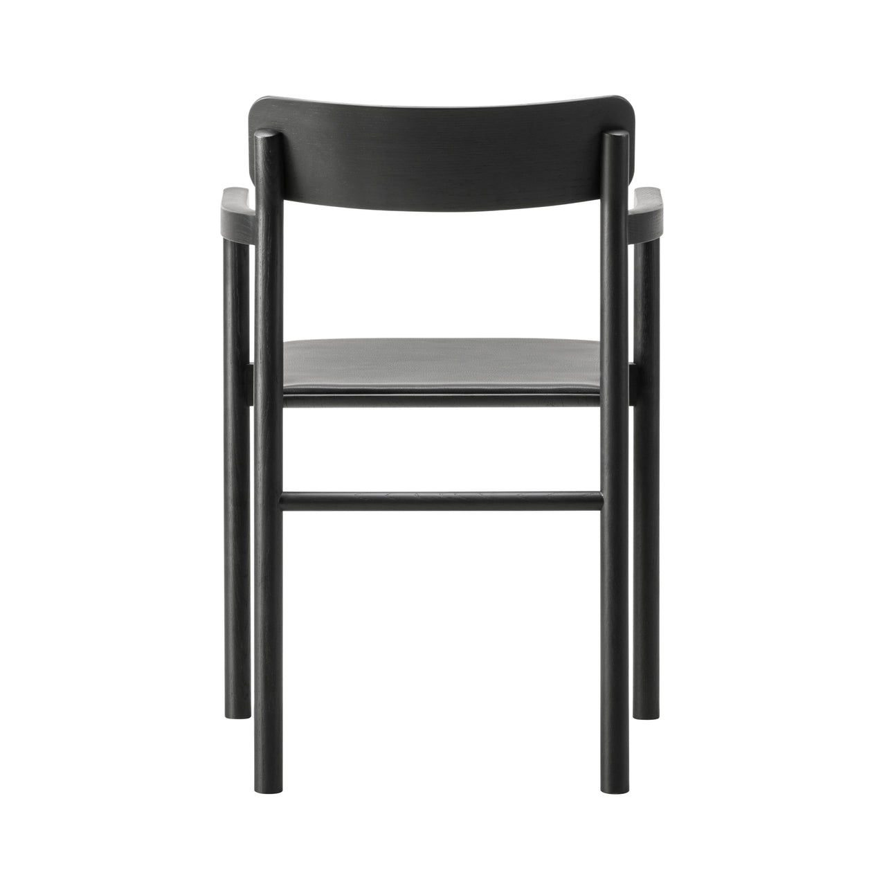 Post Armchair: Seat Upholstered + Black Lacquered Oak