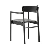 Post Armchair: Seat Upholstered + Black Lacquered Oak
