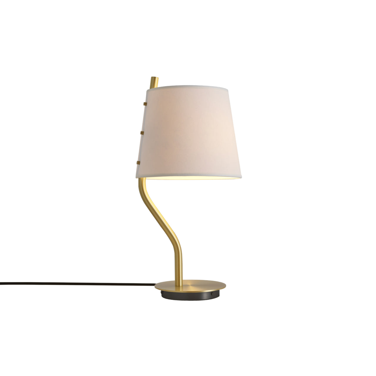 Couture Table Lamp: Satin Brass + Cream