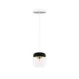 Acorn Pendant: Black + Polished Brass + White (Canopy)
