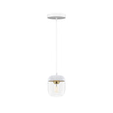 Acorn Pendant: White + Polished Brass + White (Canopy)