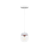 Acorn Pendant: White + Polished Copper + White (Canopy)