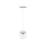 Acorn Pendant: White + Polished Steel + White (Canopy)