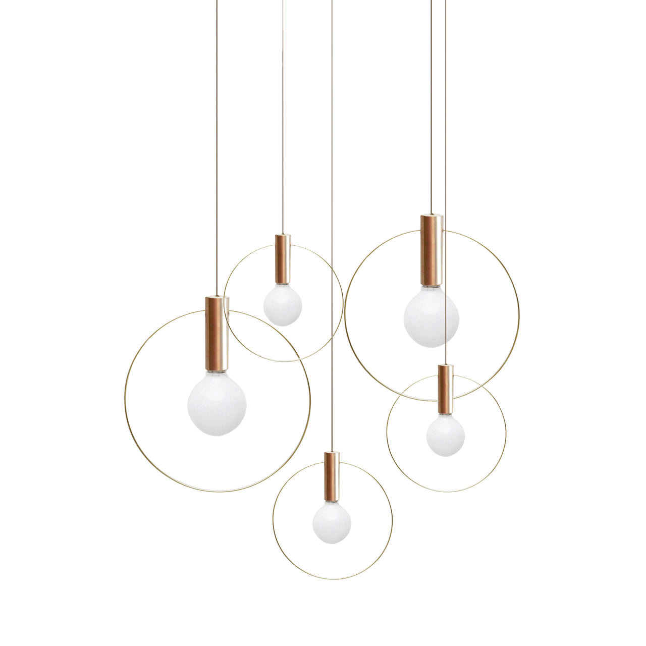 Aura Radial Cluster Pendant: 5 + Copper