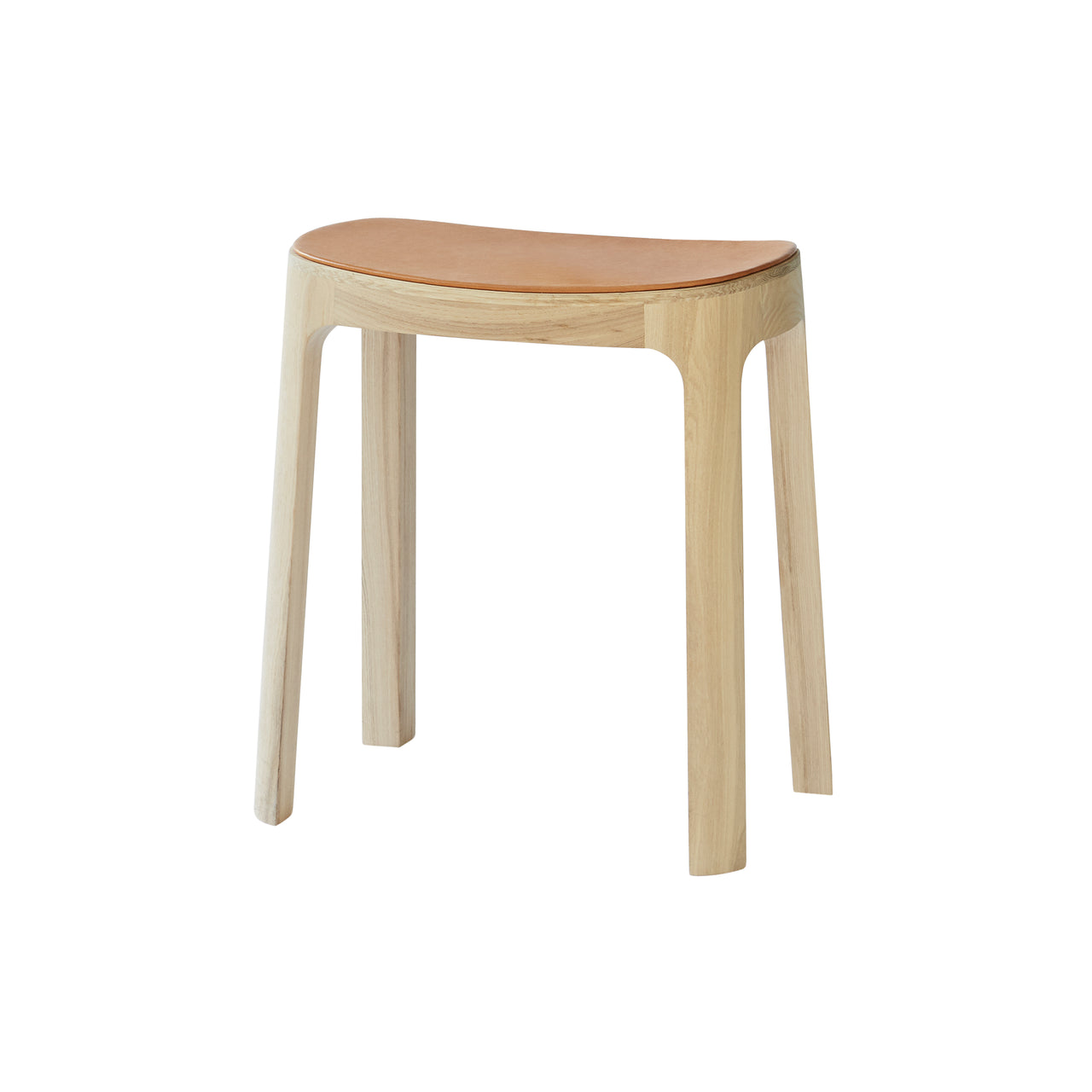 Crofton Stool: Upholstered + Natural Pine